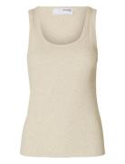 Slfanna U-Neck Tank Top Noos Cream Selected