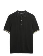 Knitted Texture S/S Polo Black Superdry