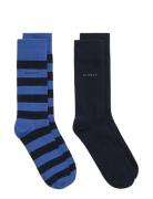 Barstripe And Solid Socks 2-Pack Black GANT