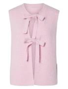 Pcsilly Sl Rev Tie Vest Knit Noos Bc Pink Pieces