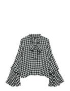 Vmsia Ls Flounce Top Wvn Ga Black Vero Moda