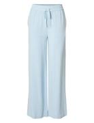 Slfviva-Gulia Hw Long Linen Pant Blue Selected