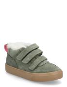 Leather Trainers With Fleece Khaki Mango