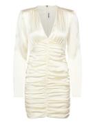 Satin Mini Gathered Dress White ROTATE Birger Christensen