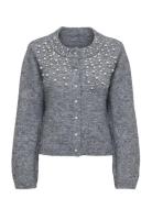 Onlmiggie Ls O-Neck Pearl Cardiga Ex Knt Grey ONLY