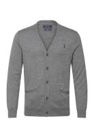 Slim Fit Washable Wool V-Neck Cardigan Grey Polo Ralph Lauren