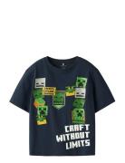 Nkmnels Minecraft Ss Nreg Top Box Bfu Navy Name It