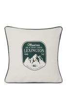 Mountain Logo Recycled Cotton Canvas Pillow Cover White Lexington Home