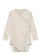 Baby Striped Wrap Body Long Sleeve Grey Copenhagen Colors