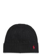 Cable-Knit Merino Wool–Blend Beanie Black Polo Ralph Lauren