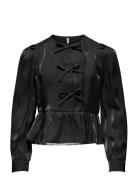 Kogvictoria L/S Bow Shirt Wvn Black Kids Only