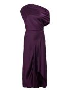 Asymmetrical Satin Dress Purple Mango