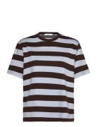 Striped Short-Sleeved T-Shirt Brown Mango