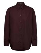 Over Poplin Shirt Burgundy Mango