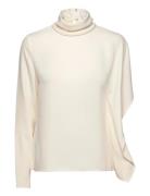 High-Neck Blouse With Asymmetrical Sleeves Cream Mango