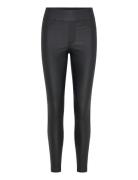 Push-Up Coated Slim Trousers Black Bubbleroom