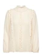 Poula Blouse Loose Crepe Cream Naja Lauf