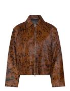 100% Leather Fur Jacket Brown Mango