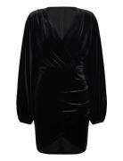 Velvet Wrap Dress Black Bubbleroom