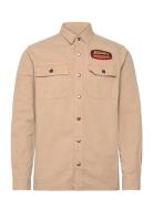 Patched Canvas Overshirt Beige Superdry