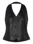 Kimmidep Leather Vest Black DEPECHE