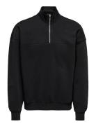 Onsceres Ovz Track Half Zip Sweat Vd Black ONLY & SONS
