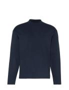 Ls Snowy Tech Knit Boxy Mock Nk Navy Calvin Klein
