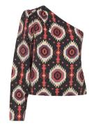 Mscora Shoulder Blouse Patterned Minus