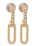 Elise Oval Link Crystal Earrings Gold-Plated Gold Pilgrim