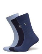 Ribbed Cotton-Blend Trouser Sock 3-Pack Blue Polo Ralph Lauren