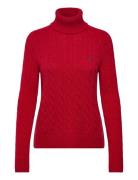 Wool-Cashmere Cable Turtleneck Sweater Red Polo Ralph Lauren