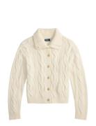 Cable Wool-Cashmere Funnelneck Cardigan Cream Polo Ralph Lauren