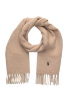 Fringe-Trim Wool Scarf Beige Polo Ralph Lauren