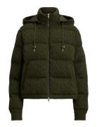 Cable-Knit Wool-Cashmere Quilted Jacket Khaki Polo Ralph Lauren