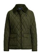 Corduroy-Trim Quilted Barn Jacket Khaki Polo Ralph Lauren