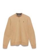 Luxury Jersey Quarter-Zip Pullover Beige Polo Ralph Lauren