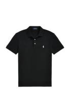 Custom Slim Fit Stretch Mesh Polo Shirt Black Polo Ralph Lauren