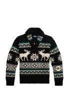 Wool-Blend Elk-Graphic Sweater Black Polo Ralph Lauren