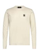 Belstaff Long Sleeved T-Shirt Silver Birch Beige Belstaff