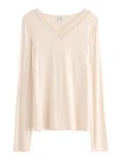 Top Viscose With Lace Cream Lindex