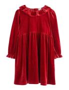 Langermet Kjole I Fløyel Red Lindex