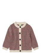 Baby Herringb Cardigan Red FUB