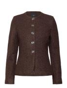 Bouclé Jacket With Jewel Buttons Brown Mango