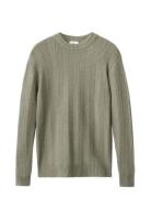 Herringb Structured Sweater Khaki Mango
