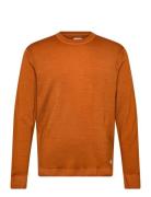 Merino Wool Fast Dyed Crew Neck Logo Knit Orange C.P. Company