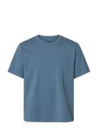 Slmaspen Ss O-Neck Tee Noos Blue Selected