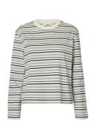 Slfessential Ls Striped Boxy Tee Noos Patterned Selected