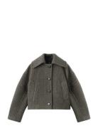 Houndstooth Wool Jacket Brown Mango