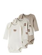 Nbnbody 3P Ls Pumice Bear Noos Cream Name It