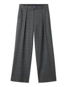Pleated Check-Print Suit Trousers Grey Mango